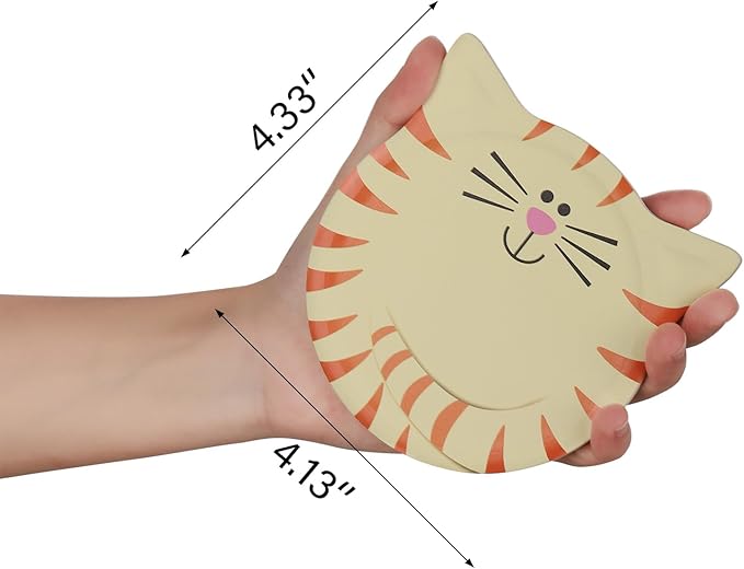 VanEnjoy Funny Cat Coasters for Drinks Absorbent Set of 4, Ceramic Cat Coaster Set, for Coffee Table, Gift for Cat Lovers Women