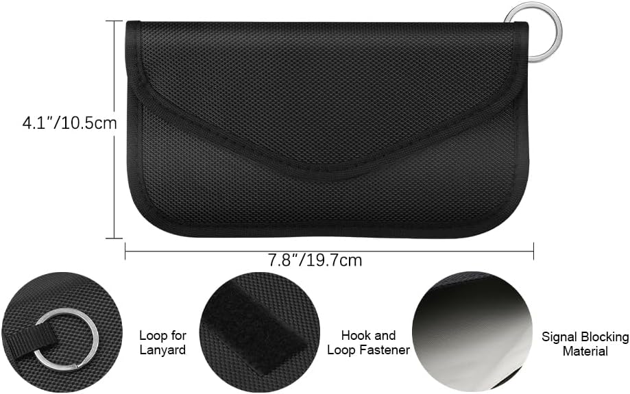 Faraday Bag 2 Pack of RFID Signal Blocking Bag Shielding Pouch Wallet and Credit Card Case for Cell Phone Privacy Protection and Car Key FOB