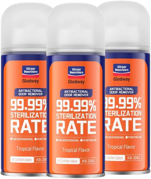 Glodway Whole Car Air Refresher Spray,Odor Eliminator Eliminates Strong Vehicle Odors,Tropical Flavor Scent-6 Ounce Spray Bottle (Plack of 3)