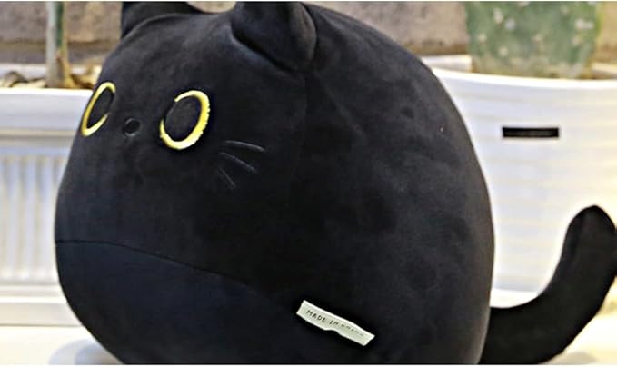 Black Cat Stuffed Animal Plush Toy Creative Cat Shape Soft Pillow Toys Gifts Cute Dolls for Girlfriend Kids Baby Girls, 55cm/21.7in