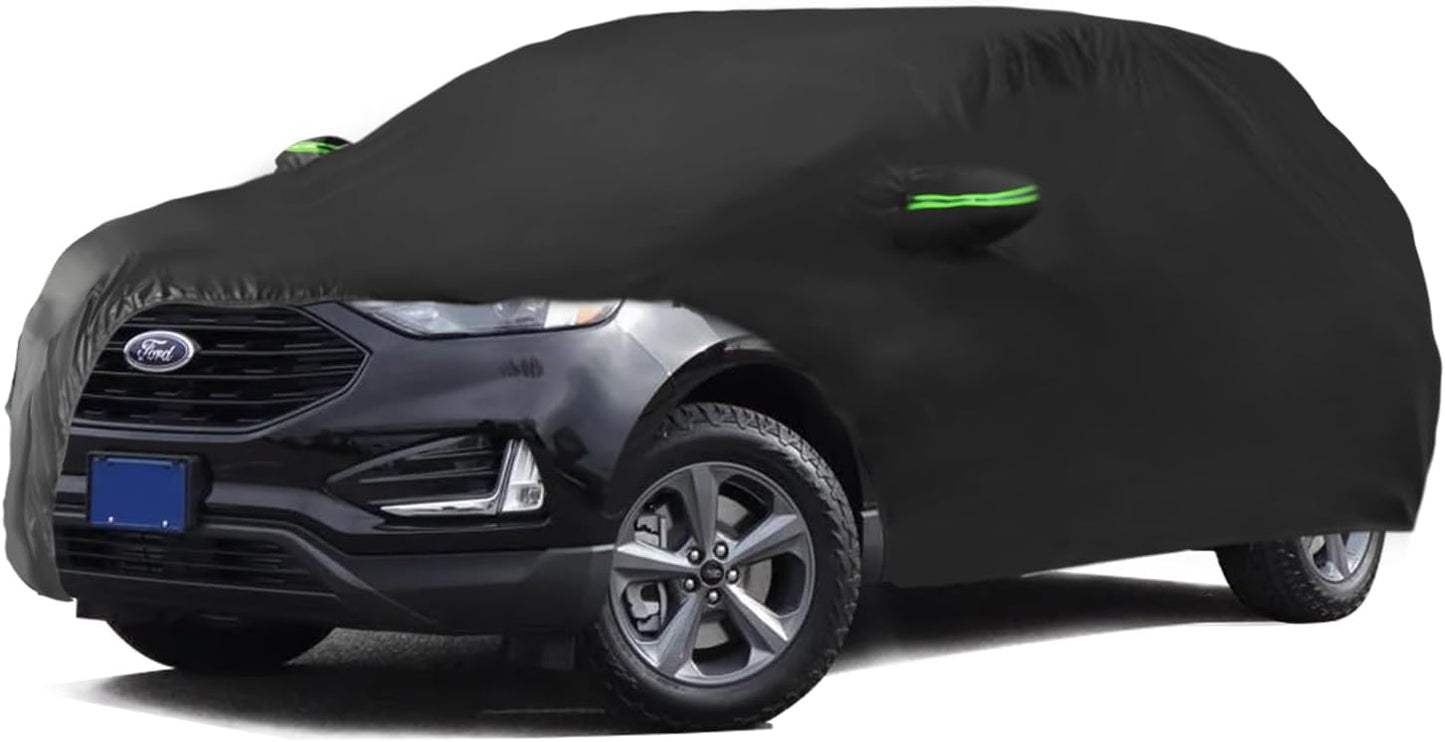 Proadsy 2025 Upgrade Car Cover for 2009-2024 2025 Ford Edge, Waterproof All Weather for Automobiles, Windproof Snowproof Rain Hail Sun UV Protection Full Outdoor Indoor Exterior Car Covers, Black