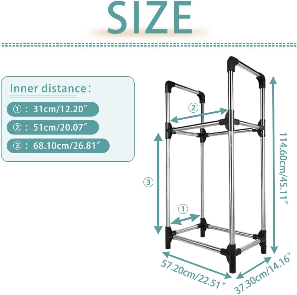 Hershii Tire Storage Rack Standing Garage Storage Shelf Organizer for Indoor Outdoor Use - Black + Silver, 22.51'' X 14.16'' X 45.11''