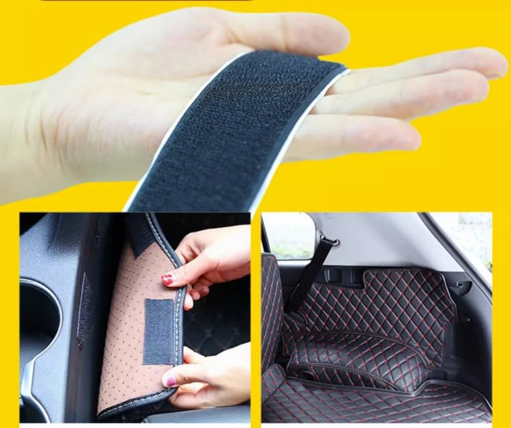 Customized Personalized Car Mats - All Weather Men's and Women's Floor mats Suitable for 99% of vehiclesPads Protection Non-Slip Leather Floor Liners (Blue and Black Beige)