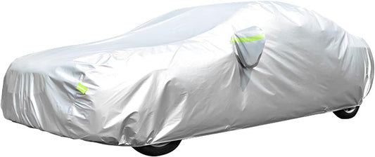 Car Cover, GORDITA Car Covers Waterproof All Weather Snowproof Windproof Scratch Resistant Outdoor UV Protection with 6 Reflective Strips, Size 3XL Universal Fit for Sedan (Up to 193")