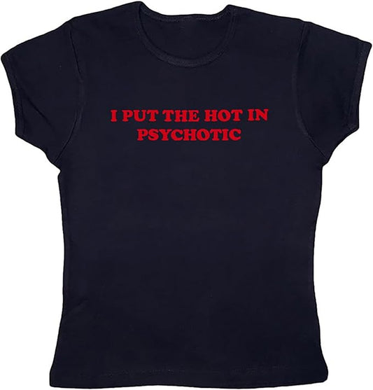 Women Girls Y2K Crop Top Letter Print Baby Tees Grunge T-Shirt