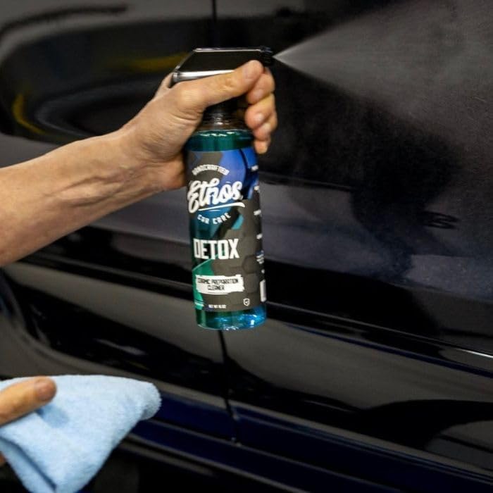 Ethos Detox - Ceramic Coating Prep Spray, Panel Wipe, Glass Cleaner - Prep Ceramic Coating, Wax, or Sealant - Multi-Purpose Formula - Leaves Nothing But the Shine