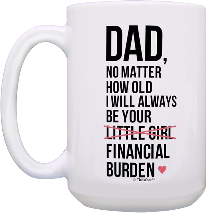 ThisWear Funny Dad Coffee Mug Your Financial Burden Dad Joke Gifts 15oz Ceramic Coffee Mug