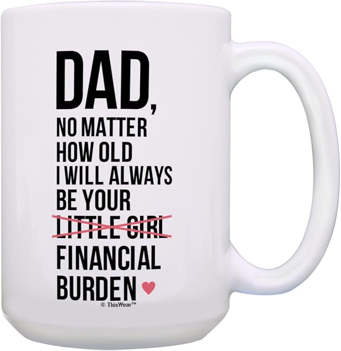 ThisWear Funny Dad Coffee Mug Your Financial Burden Dad Joke Gifts 15oz Ceramic Coffee Mug