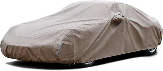 Tecoom Car Cover Waterproof All Weather Thick Shell Non-Woven Outdoor Full Cover with Invisible Zippered Mirror Pockets Rain Sun Wind Hail Protection Car Covers Universal Fit Bmwz4 (167-172 Inches)