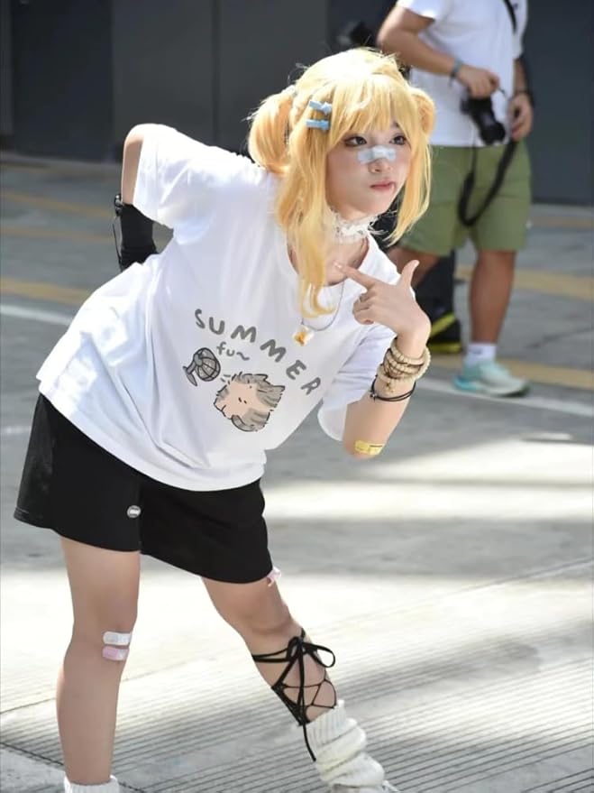 Women's Cute Cat Cartoon Print T-Shirt Kawaii Oversized Graphic Tees Y2K Men's Short Sleeve Tees Grunge Clothes