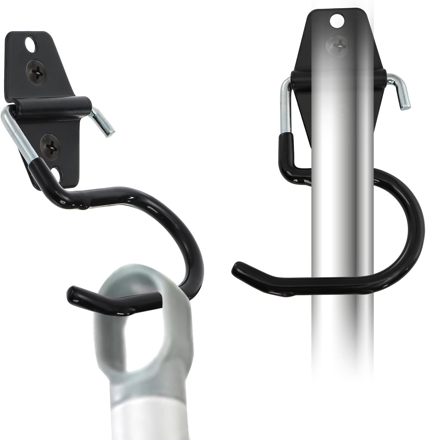 16 Pack Metal Broom Hooks, Heavy Duty Garage Holder Wall Mount, S Type Anti-Slip Mop Rack, Cleaning Tools Holder Storage Organizer Hanger for Shovel Rakes Shed Garden Lawn Yard