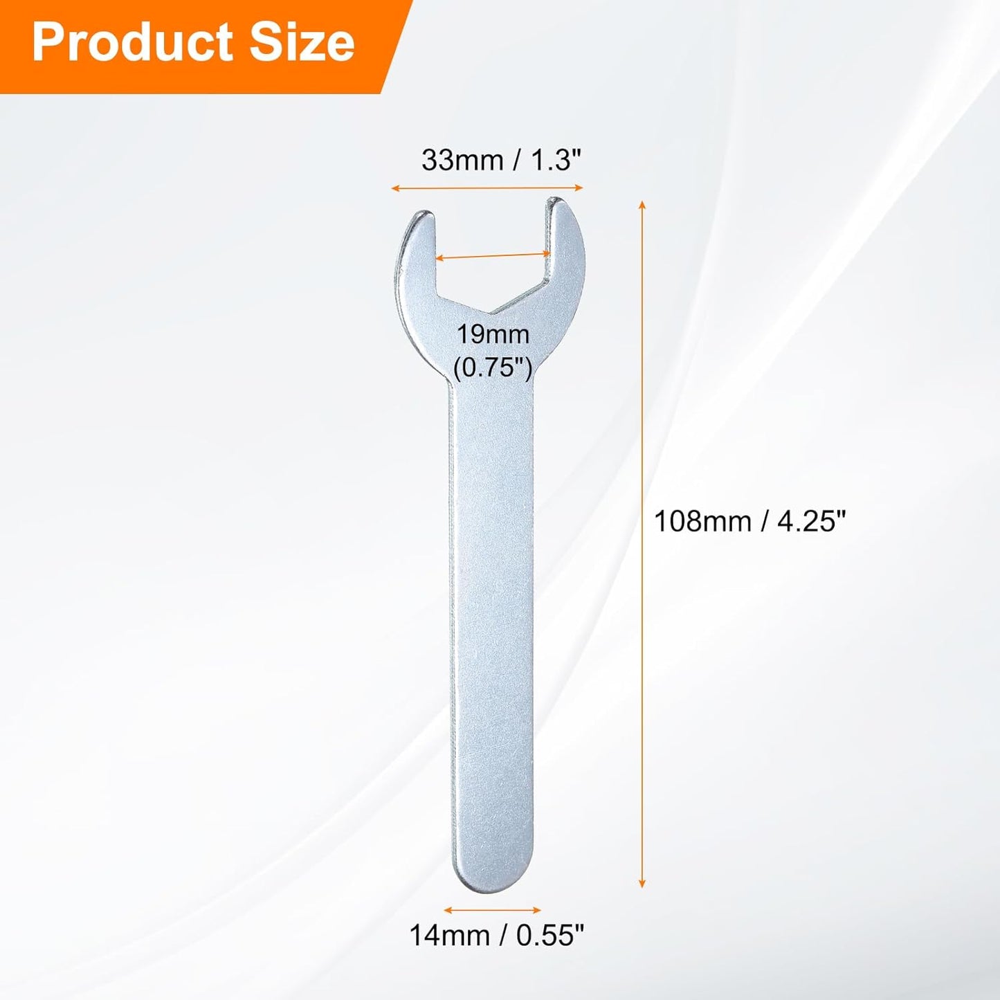 HARFINGTON 10pcs Small Wrench Open End Wrench 19x108x2mm Metric U-Shaped Single Open Ended Spanner Super Thin Small Flat Head Galvanizing Wrench for Automotive Repair Furniture Assembly