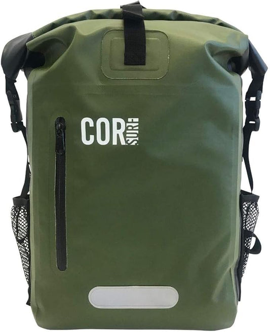 Waterproof Backpack with Laptop Sleeve | Heavy Duty Hiking, Kayak Dry Bag Backpack | Roll-Top Closure (40L Green)
