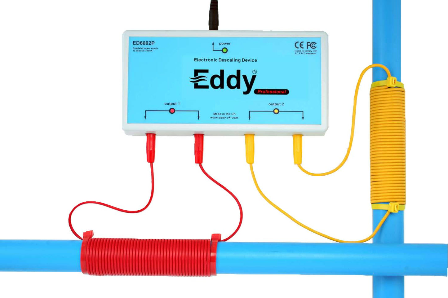 EDDY Inductive No Salt Water Softener Alternative | Electronic Water Descaler for Whole House | Reduces Limescale | Electromagnetic Water Conditioner