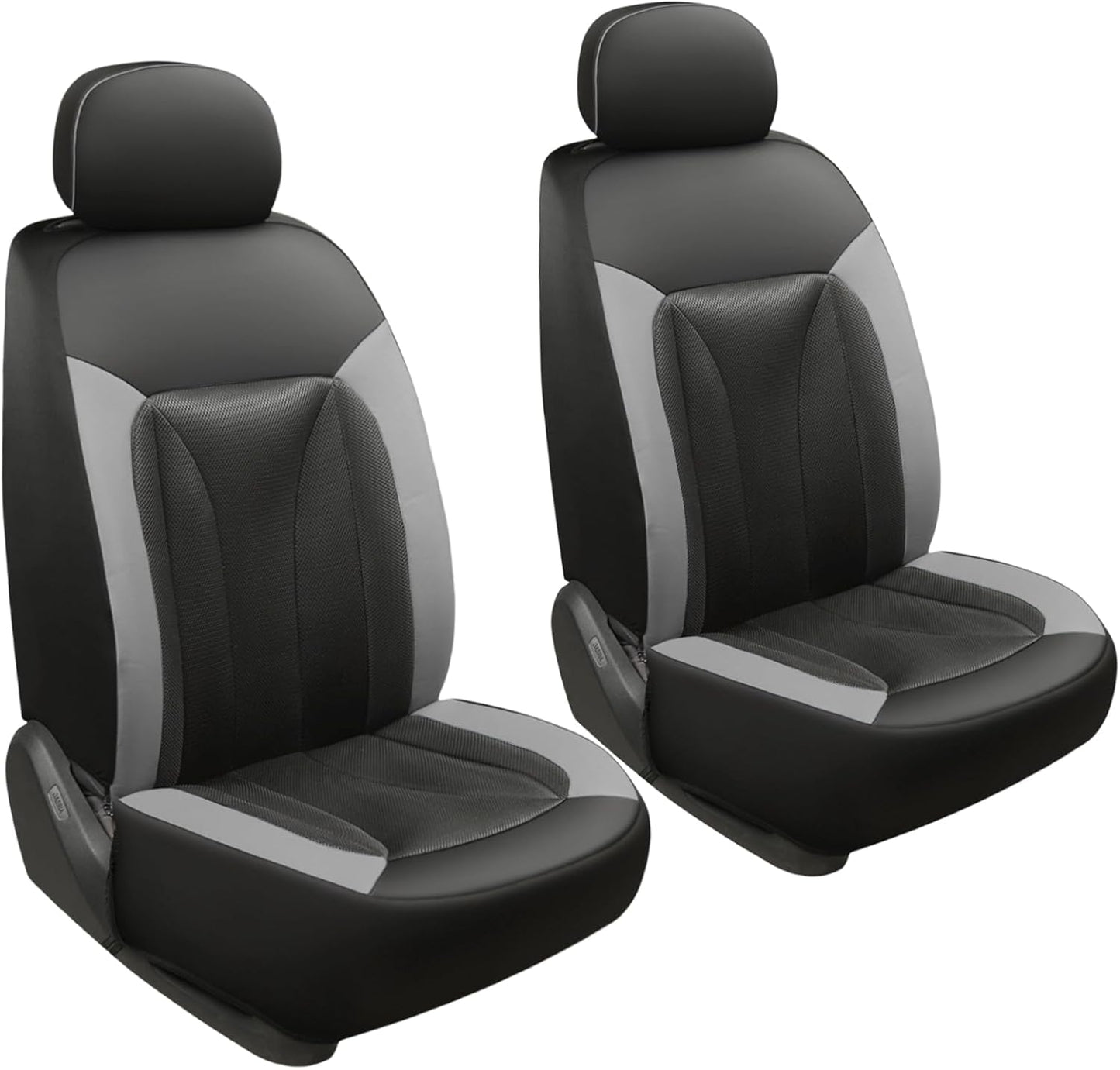 GIANT PANDA Fit Subaru Outback Forester Crosstrek Legacy Impreza Front Car Seat Cover, 3D Air Mesh Breathable Seat Protector, Grey+Black（2-Pack