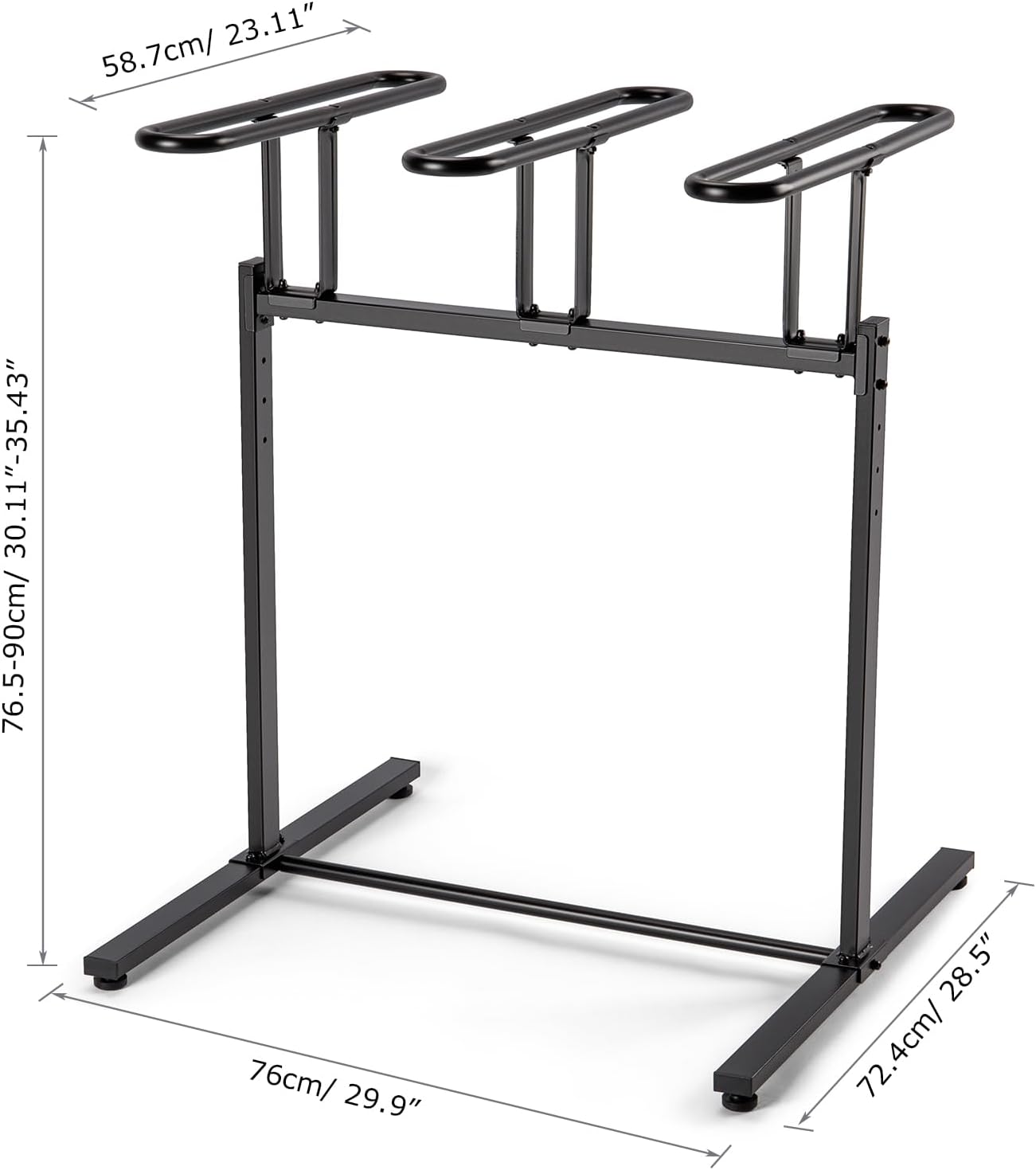 CXWXC 3/5 Bikes Stand Rack - Bike Storage Parking Racks Indoor/Outdoor - Bicycle Stand Garage for Parking Mountain Road Hybrid Bike, Fits Wheels up to 2.4" (For 3 Bikes)