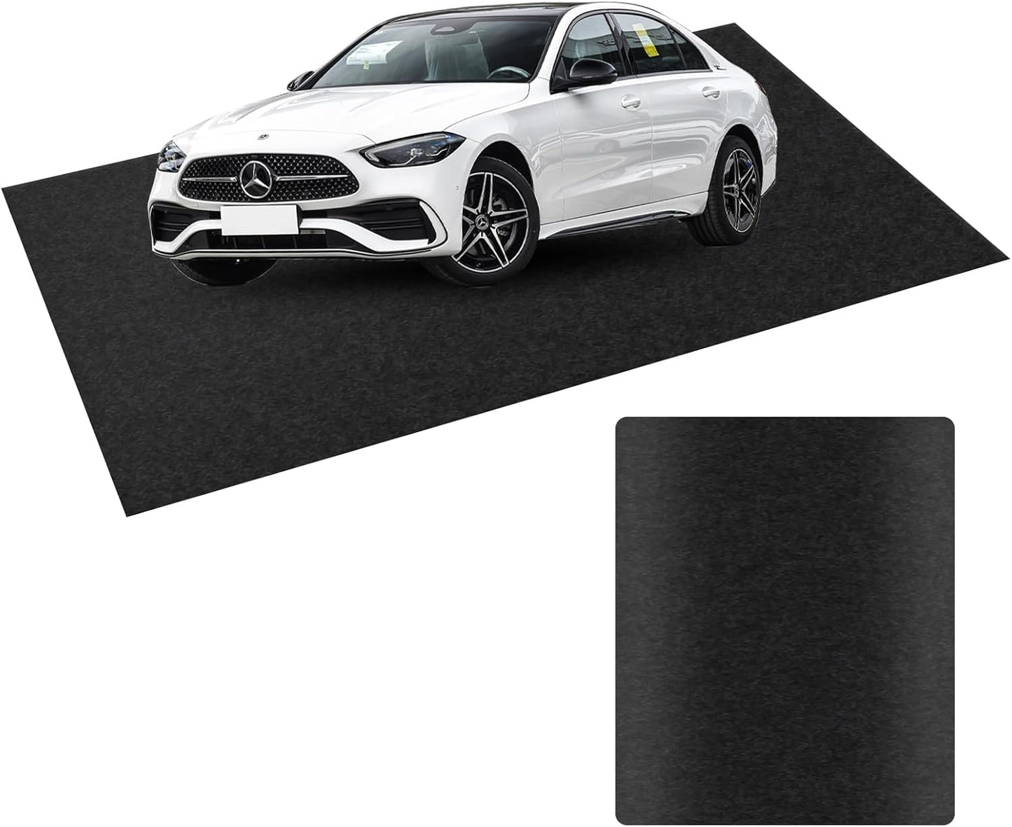 17' x 7'4" Oil Spill Mat, Garage Floor Mat, Premium Absorbent Oil Pad, Waterproof, Protect Garage Surface from Spill & Stain, Reusable, Washable, Durable, Black