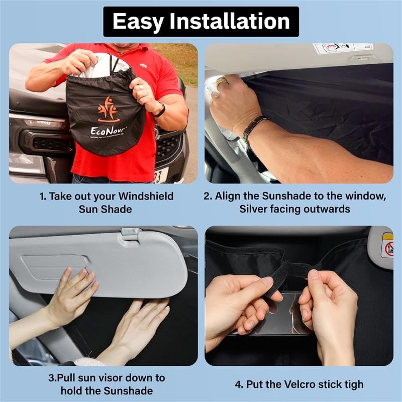 for Honda CRV 2023-2025 Sunshade Compatible Windshield Sunshade -EcoNour 240T Polyester Material Cars Sun Visor Reflector Blocks UV Rays - Foldable Sunshade Interior Protection Honda CRV Accessories