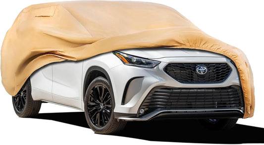 Heavy Duty Outdoor Car Cover Custom Fit for Toyota Highlander,Windproof All Weather Waterproof Sun Rain UV Dust Snow Protection Outdoor Car Covers