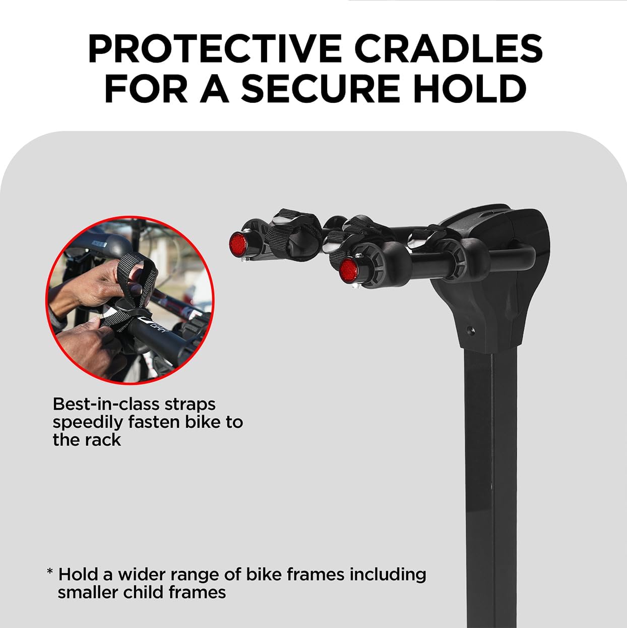 Rockland Foldable 2-Bike Rack, 80 lbs Capacity, Hitch Mount Bike Rack with Adjustable Pedal, Bike Carrier Rack for 1.25" and 2" Receiver for Cars SUVs Vans RVs