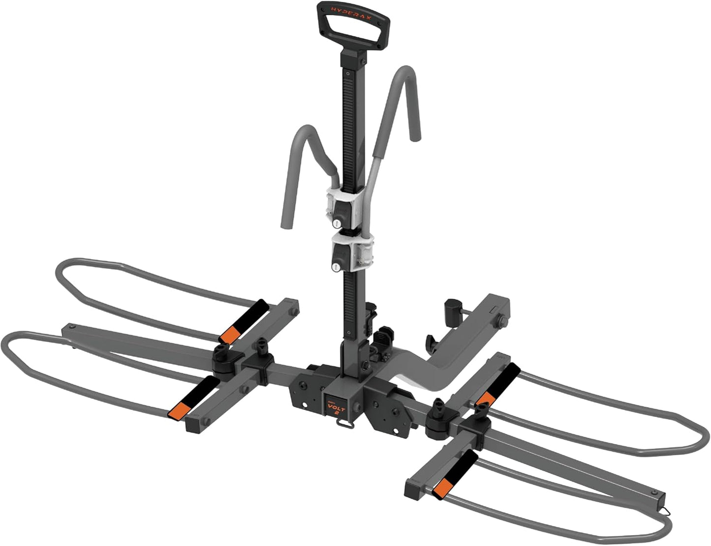 HYPERAX 2024 Volt 2 -E Bike Hitch Mounted Platform Style 2 Bikes Carrier for Car, SUV, Trucks, Sedan, Tilting e-Bike Rack for Hitch Fits Up to 2 X 80 lbs Bike with Up to 5" - NO RV USE!