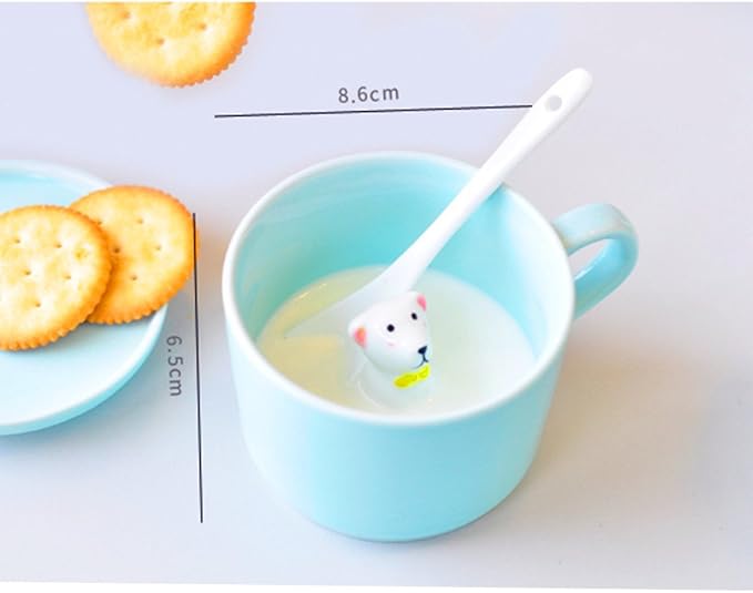 ZaH 3D Mug Animal Inside Cup Cartoon Ceramics Figurine Teacup for Boys Girls Kids Women Men Coffee Mug (8 oz Panda)