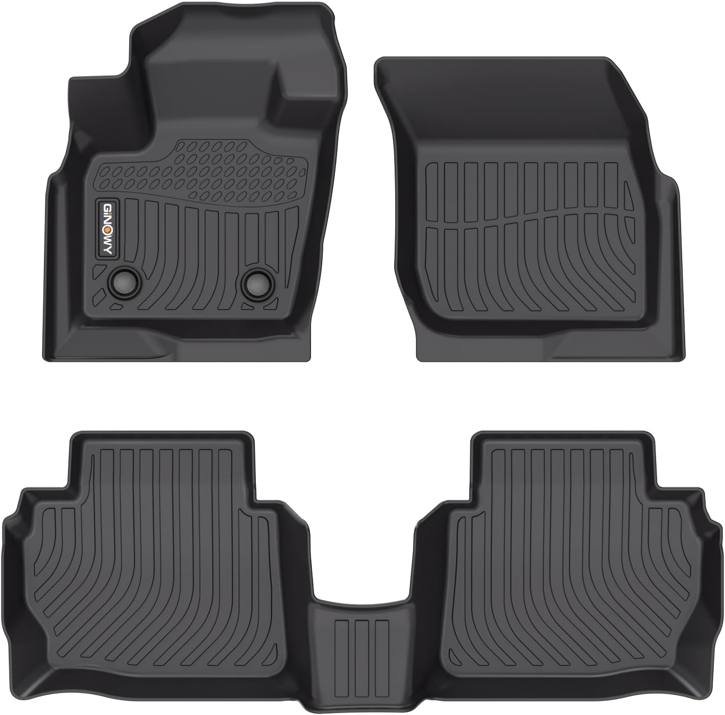 GINOWY-Floor Mats for Ford Fusion & MKZ 2013-2016, TPE All Weather Protection Fusion Car Floor Mats, Custom Anti-Slip Rubber Floor Liners for Lincoln MKZ Car Accessories Black
