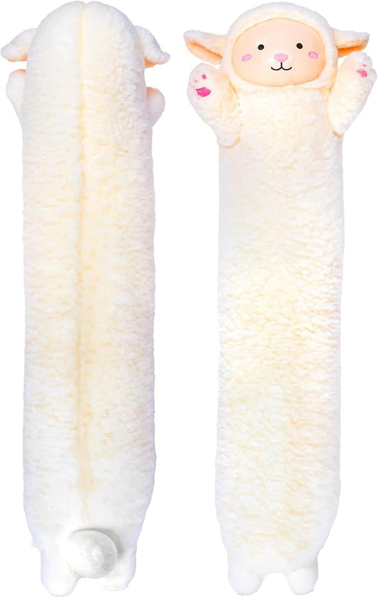 Stuffed Animal Lamb Body Pillow – Soft Plush Toy & Throw Pillow for Kids, Medium (35 Inches), Soft Plushies Stuff Gift for Girls