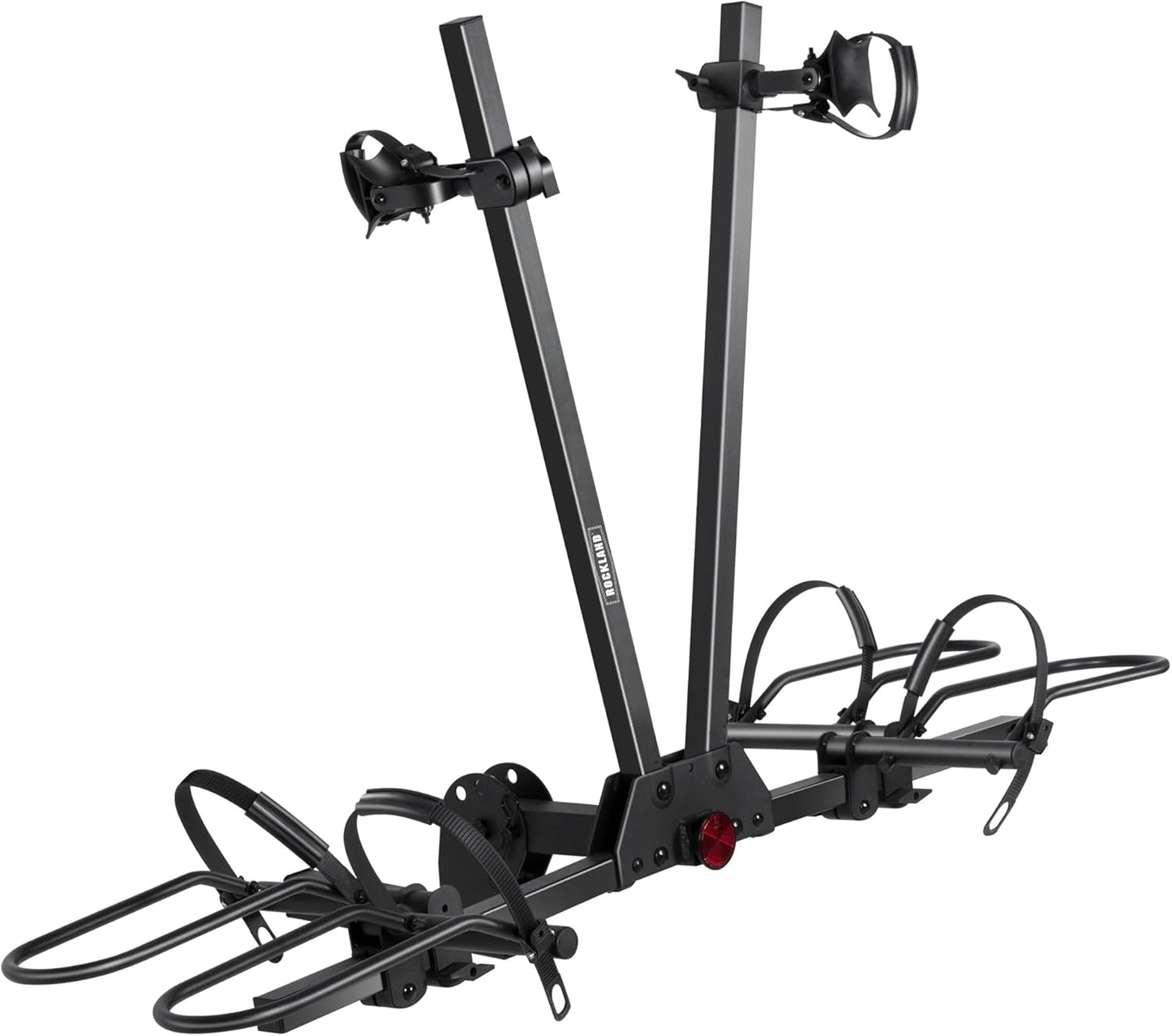 Rockland Foldable 2-Bike Rack, 200 lbs Capacity, Hitch Mount Bike Rack with 2 Posts, Fits up to 5" Fat Tire Width and 50" Wheelbase, Bike Carrier Rack for 2" Receiver for Cars SUVs Vans RVs