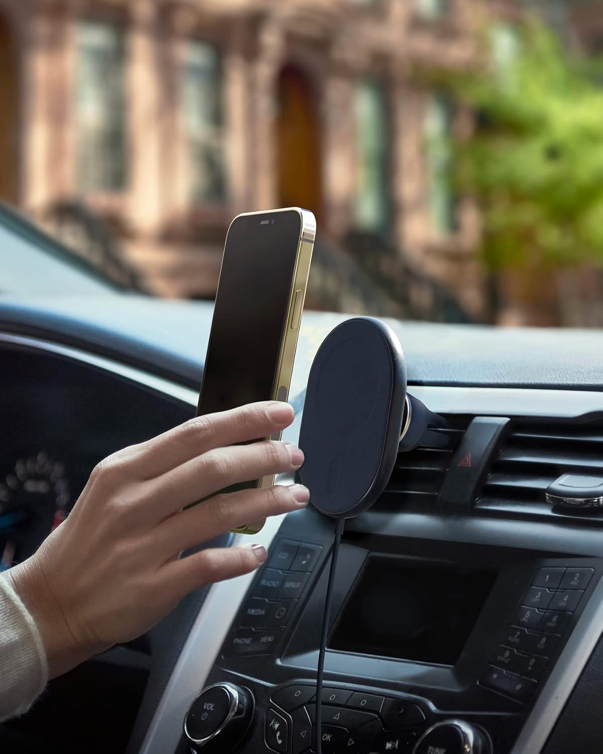 iOttie Velox Magnetic Wireless Charging Air Vent Car Phone Mount. Compatible with MagSafe iPhones including iPhone 12/13/14/15/16 Series (Car Charger Included)