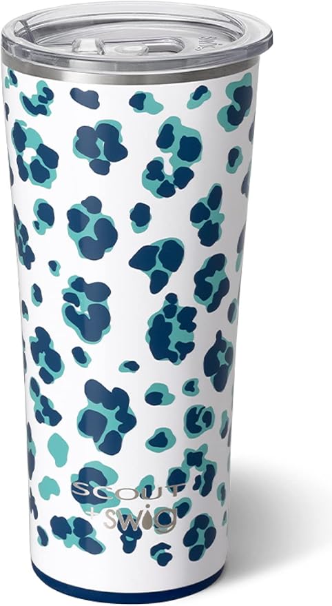 Swig Life 22oz Insulated Tumbler, Travel Coffee Tumbler with Lid, Cup Holder Friendly Travel Coffee Mug, Stainless Steel Thermos (Cool Cat)