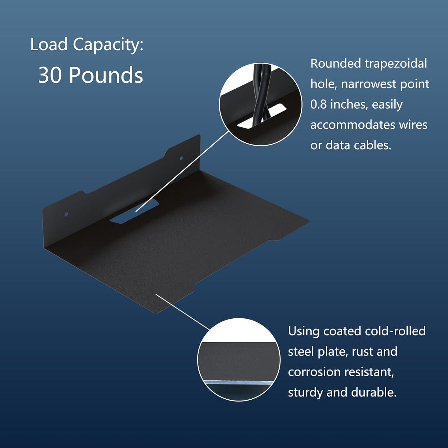 Floating Metal Wall Mount Shelf,Shelf for Projector,TV Cable Box,Router,Speaker,Sound Bar,Camera,Gaming,Decor Display (1, Large)