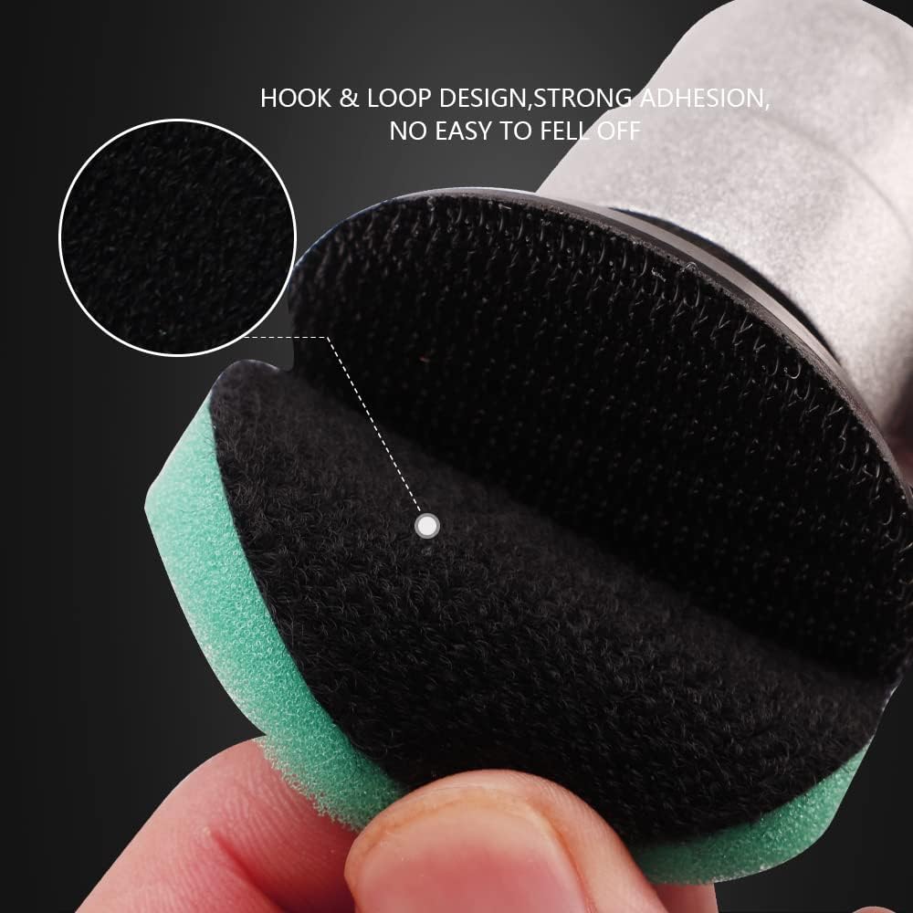 SPTA 29pcs Drill Buffing Pad Detail Polishing Pad Mix Size Kit with 5/8-11 Thread Backing pad & Adapters for Car Sanding, Polishing, Waxing, Sealing Glaze