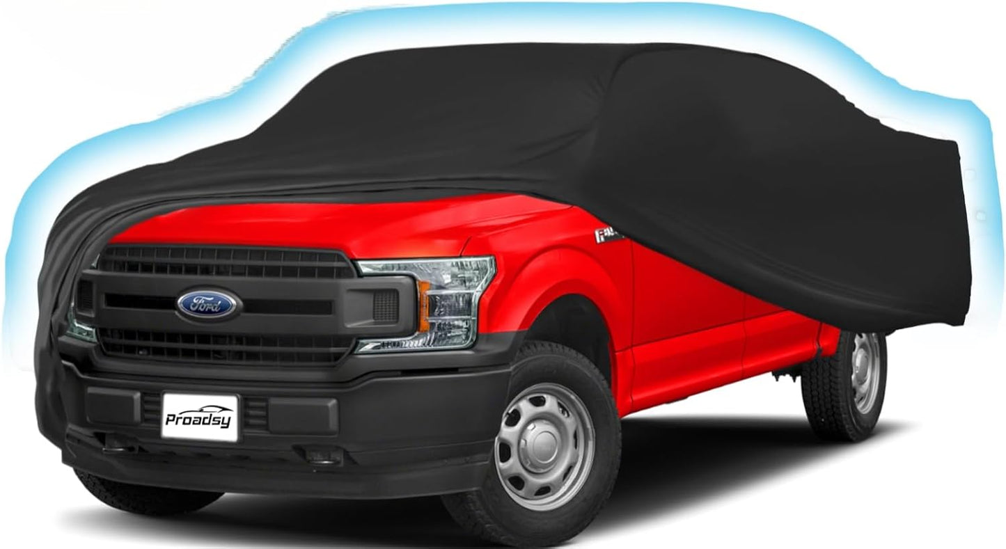 Proadsy 2025 Upgrade Car Cover for Ford F150 4 Door 2015-2024 2025 Extended Cab 6.5-ft Bed, Windproof All Weather Waterproof Sun Rain UV Dust Snow Protection Full Outdoor Indoor Exterior Car Cover