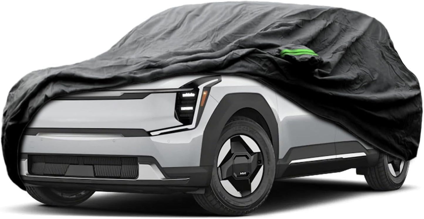 Proadsy 2025 Upgrade Car Cover Custom Fit for 2024 2025 Kia EV9, Waterproof All Weather for Automobiles, Full Exterior Cover Rain Snow Sun Protector Indoor Outdoor Car Cover