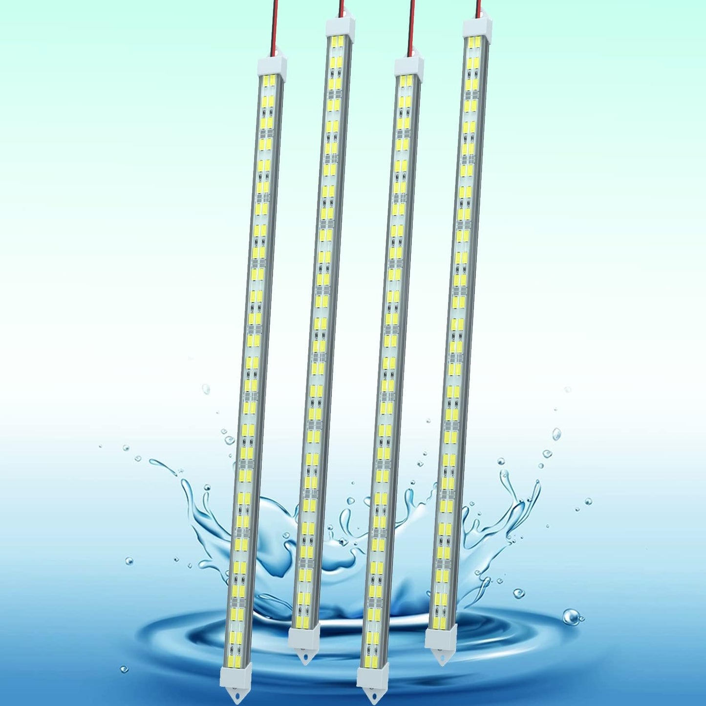 12V LED Light Bar Waterproof, 12V LED Light Strip 54 LEDs 7000K White Color Enclosed Trailer Interior DIY Cabinet LED Light Strip for Car,Trailer,Motorhome,Van,RV,Truck Bed Lights(4 Pack)