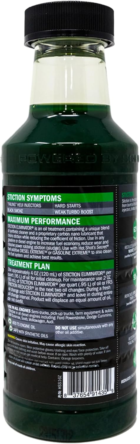 Hot Shot's Secret Original Stiction Eliminator 16oz - For All Vehicles, Gas & Diesel Oil Additive, Reduces Wear, Restores Power & Protects Injectors, Eliminates Injector Stiction