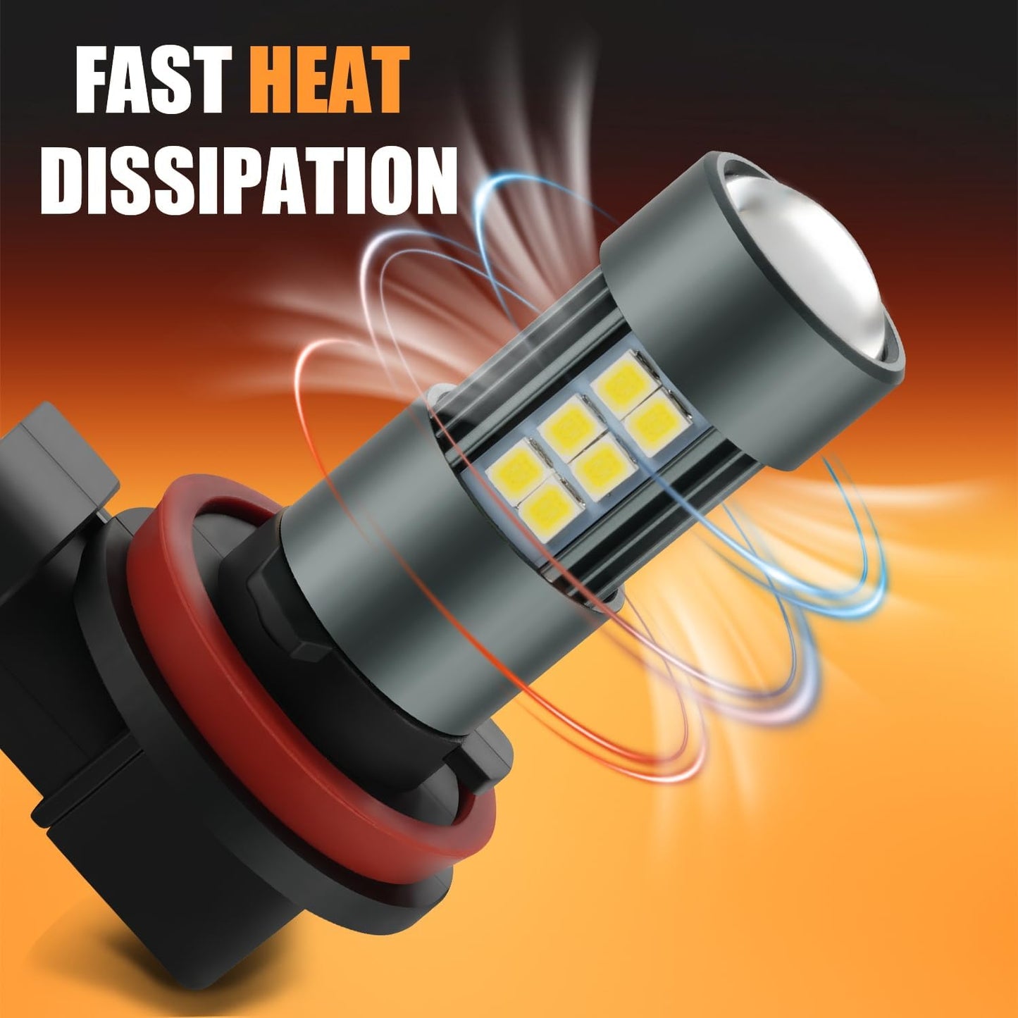 H11 LED Bulbs, H8 H16 Fog Light 6500K Cool White, Pack of 2