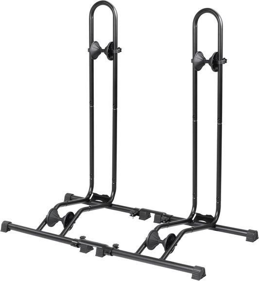 CyclingDeal Bike Floor Stand Parking Rack - for 20"-29" Mountain MTB & Road Bikes with Tire Width up to 2.4" or 5" Fat Bike - Bicycle Indoor Outdoor Garage Storage - Max Tire Width 2.4” for 2 Bikes