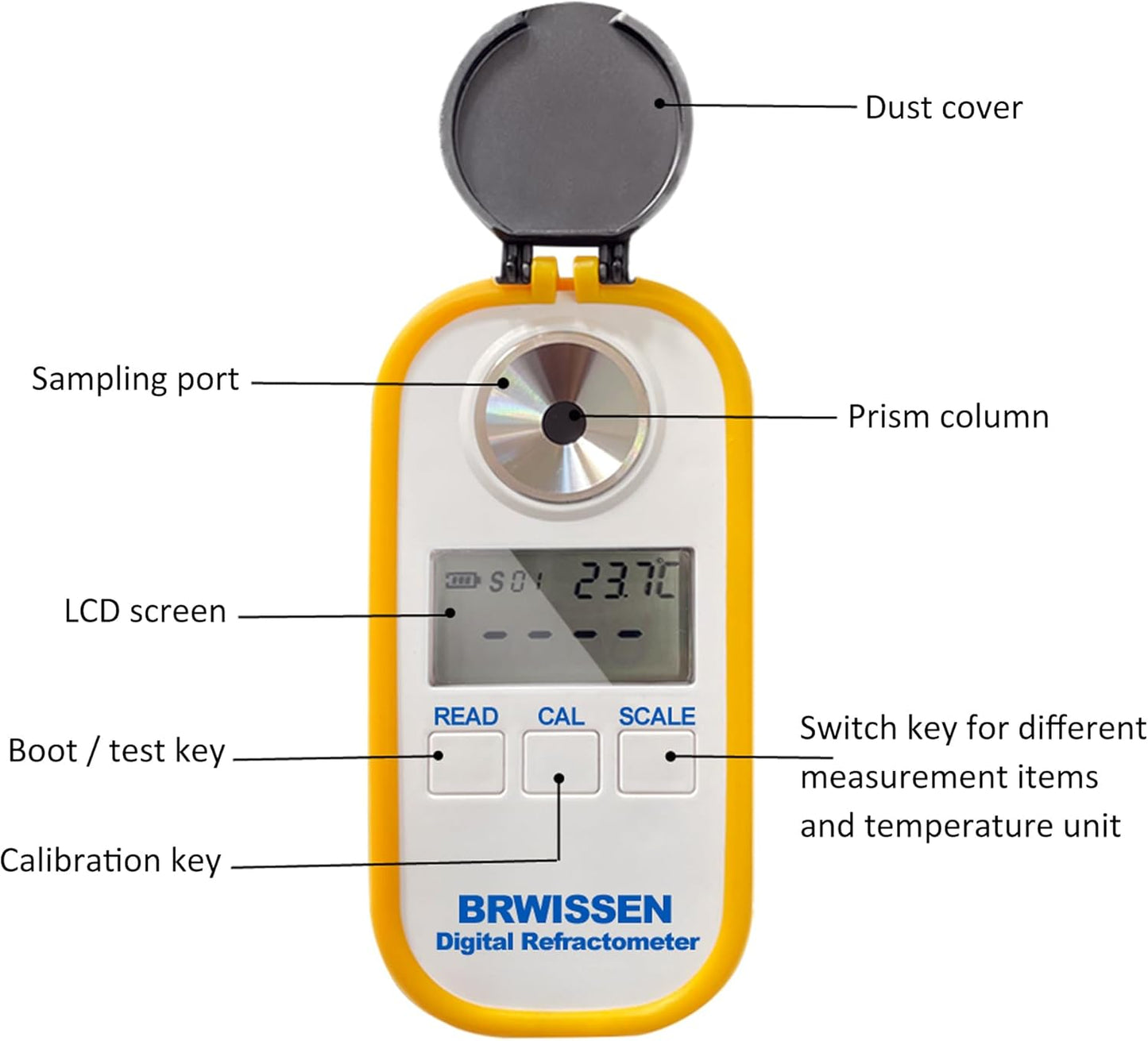 Digital Refractometer 5-in-1 Antifreeze Coolant Diesel Exhaust Fluid DEF Tester - Urea Concentration, Antifreeze & Car Windshield Washer Fluid Freeze Point Detector