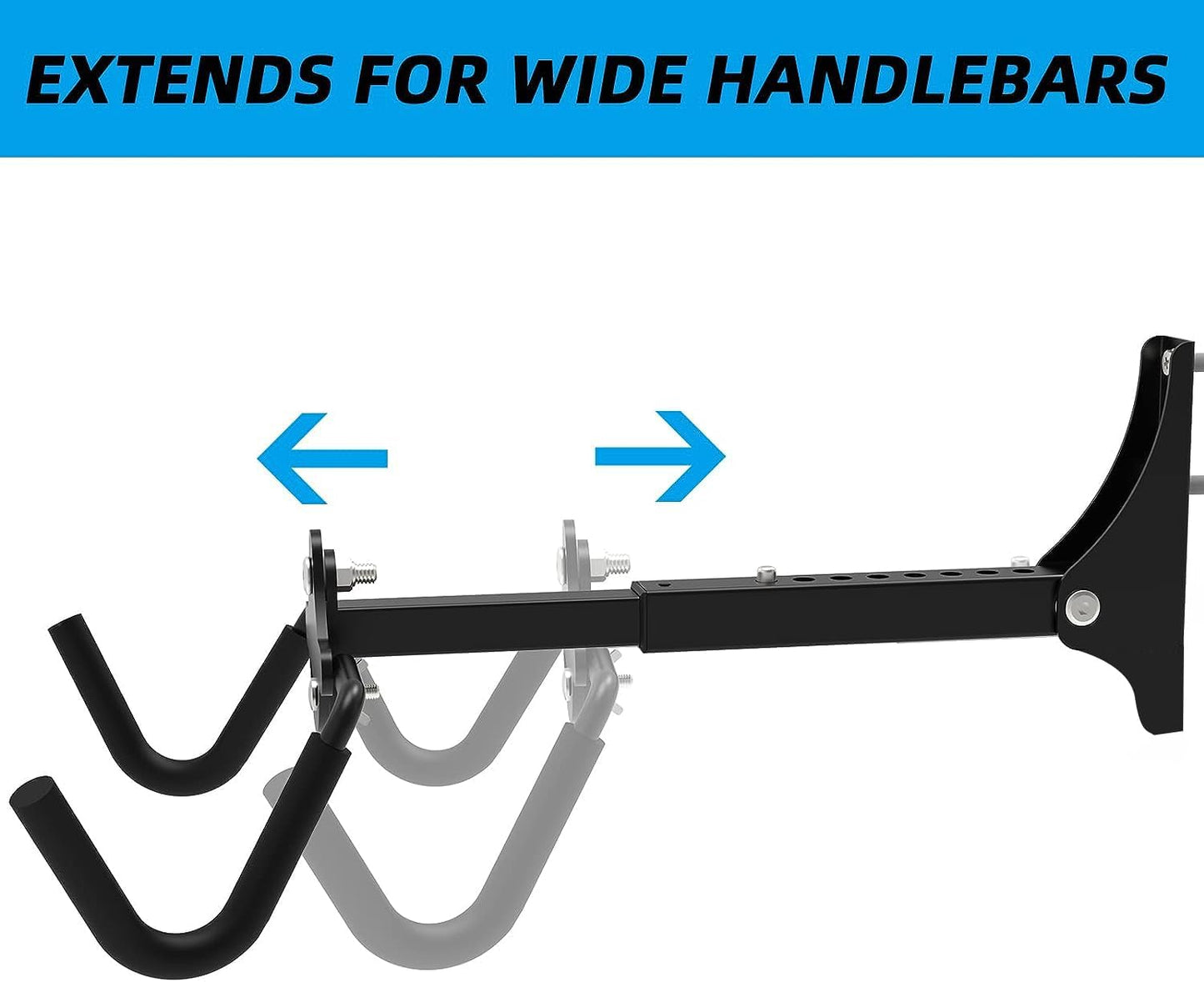 Foldable Bike Wall Mount Rack, Bicycle Rack Storage, Horizontal Bicycle Storage Hanger Adjustable Bike Hanging Hook, Heavy Duty Bike Rack Hook Holder Mounted Garage Indoor or Home （2 Pack）