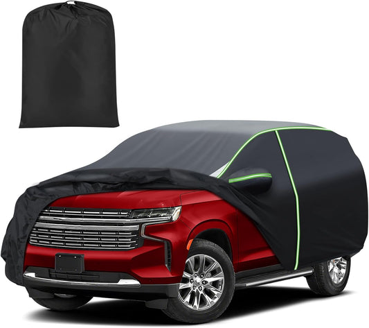 Mixsuper Liner Car Cover for Chevrolet Chevy Tahoe 2007-2026, 7 Layers Waterproof Car Cover Accessories for Tahoe with Zipper Door, Windproof Straps, Reflective Strips, Anti-UV, All Weather