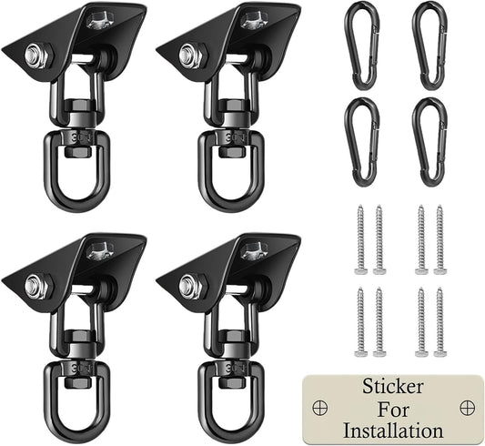 Heavy Duty Swing Hangers for Wooden Sets 2000 LB Capacity Hammock Hanger 360 Swivel Stainless Steel Swing Hardware Accessories 2 Packs for Porch Playground Yoga Heavy Bag