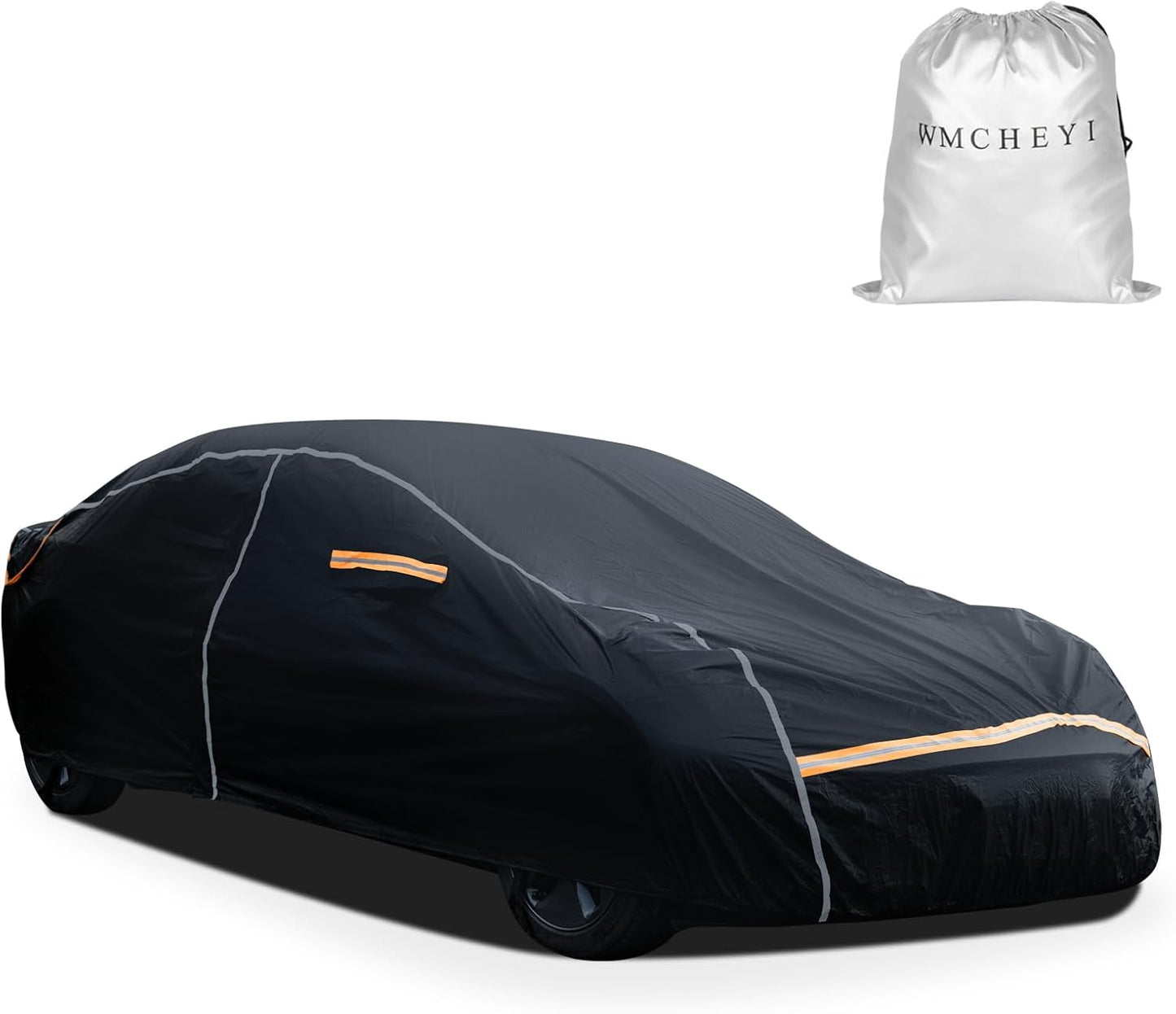 Car Cover Waterproof All Weather,6 Layers Car Covers for Automobiles, Full Exterior Cover with Zipper, Outdoor Car Cover Sun UV Rain Snow Wind Protection, Fit for 196"(196*74*59 inch)Sedan