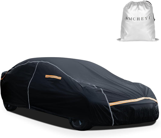Car Cover Waterproof All Weather,6 Layers Car Covers for Automobiles, Full Exterior Cover with Zipper, Outdoor Car Cover Sun UV Rain Snow Wind Protection, Fit for 180"(180*70*59 inch)Sedan