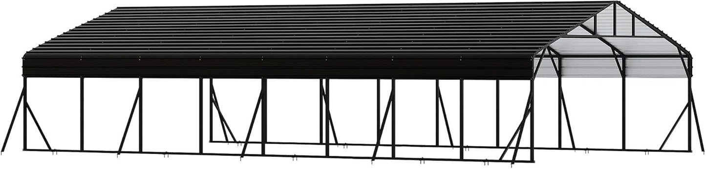 20' x 40' x 8.5' Heavy Duty Metal Carport with Galvanized Steel Roof, Steel Carport Kits Outdoor with Metal Roof, Galvanized Car Shelter for Tractors, Pickup, Boat, Car