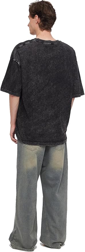 Y2K Oversized Graphic Tees for Women -Cowboy Cats Acid Washed Vintage Unisex Tee Short Sleeve Streetwear Tops