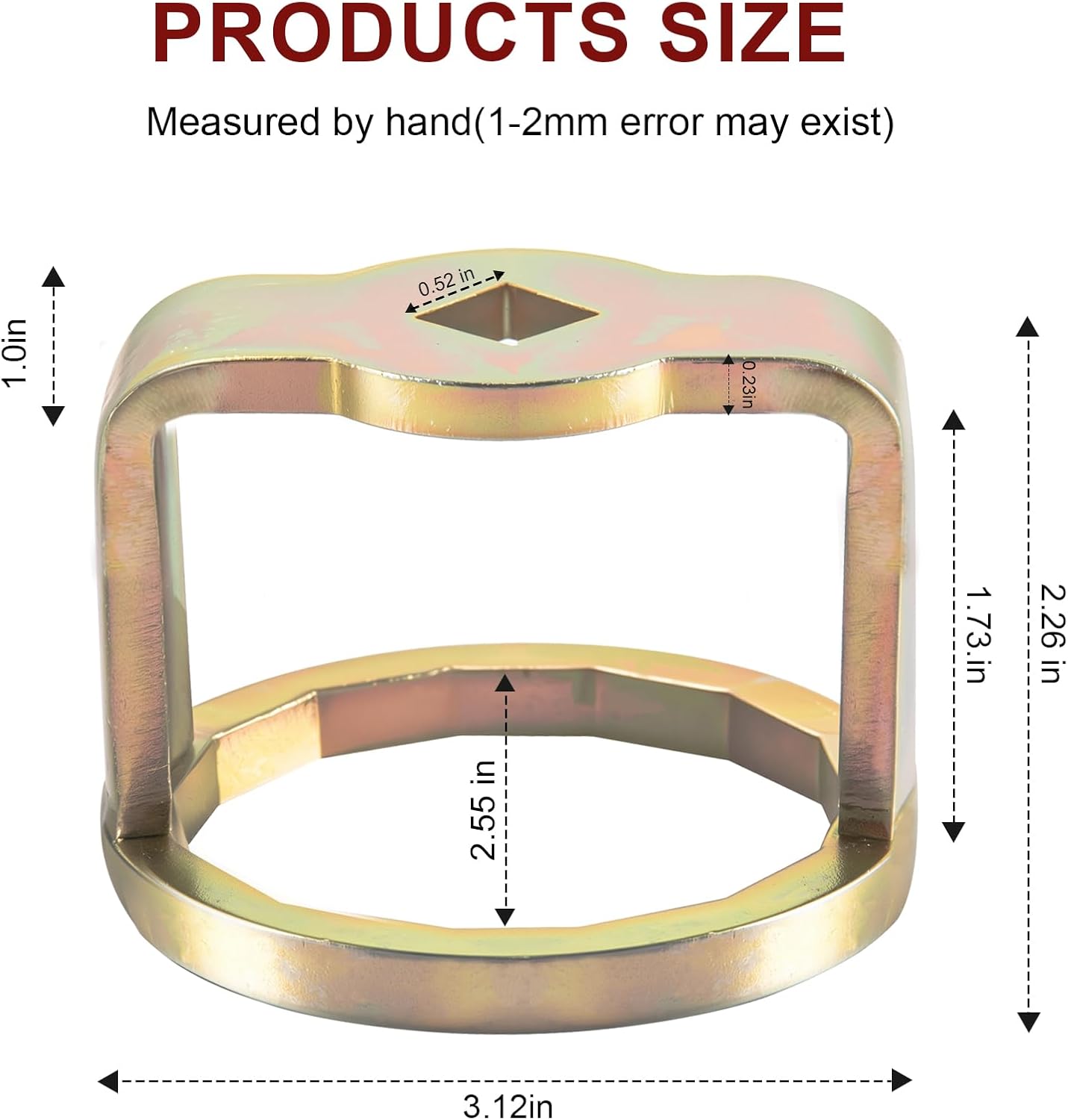 1726 Oil Filter Wrench Removal Tool Compatible with Toyota Nissan, Honda, Lexus, Scion 4, 6, 8 Cylinder Engines, Canister Oil Filter Socket Wrench 64mm X 14 Flute Oil Filter Cup