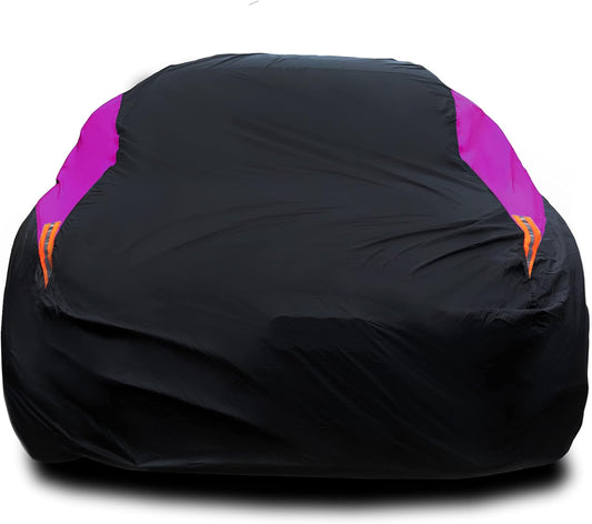MORNYRAY Waterproof Car Cover All Weather Snowproof UV Protection Windproof Outdoor Full car Cover, Universal Fit for Sedan (Purple, A2-Fit Sedan Length(Up to 177 inch)