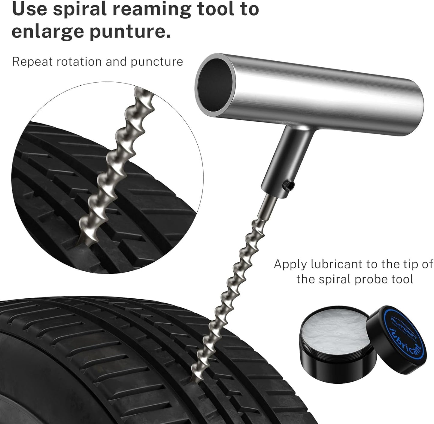 Flat Tire Repair Kit with Plug 68 Pcs for Car, Motorcycle, ATV, Jeep, Truck, Tractor Flat Tire Repair (2-Pack) (Set of 2-68pcs)